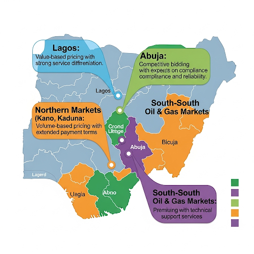 Nigeria map showing regional pricing strategy recommendations
